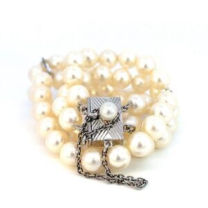 Mikimoto Estate Akoya Pearl 2 Strand Bracelet 7 5/8 in 5.85 mm M341